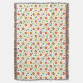 Cute Strawberry Pattern スローブランケット (正面縦)