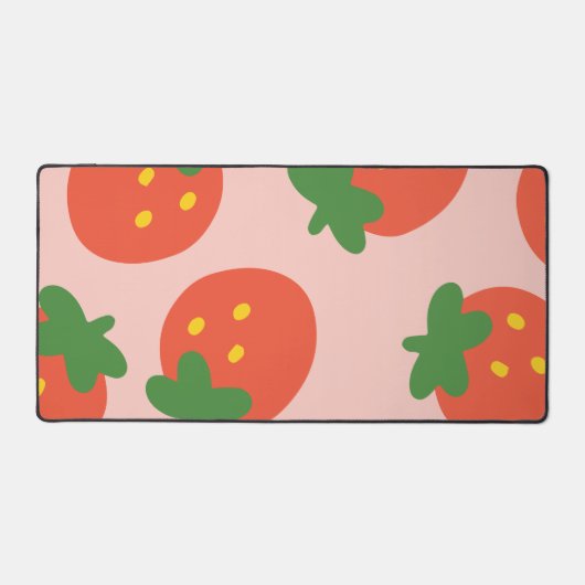 Cute strawberry pattern デスクマット (正面)