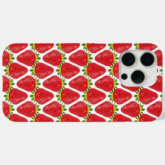 Cute Strawberry Pattern Aesthetic  Case-Mate iPhoneケース (裏面 (横))