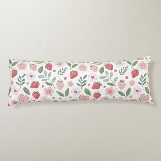Cute Strawberry Pattern Body Pillow ボディピロー (裏面)
