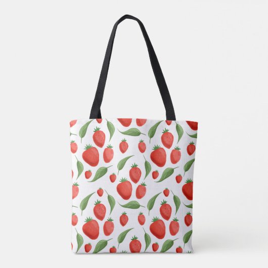 Cute Strawberry Pattern Eco Tote Bag トートバッグ (裏面)