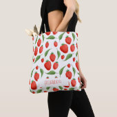 Cute Strawberry Pattern Eco Tote Bag トートバッグ (クローズアップ)