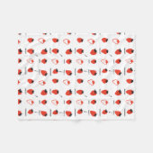 Cute Strawberry Pattern Fleece Blanket Cozy Kawaii フリースブランケット (正面(横))