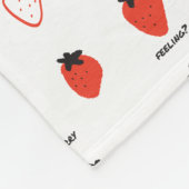 Cute Strawberry Pattern Fleece Blanket Cozy Kawaii フリースブランケット (角)