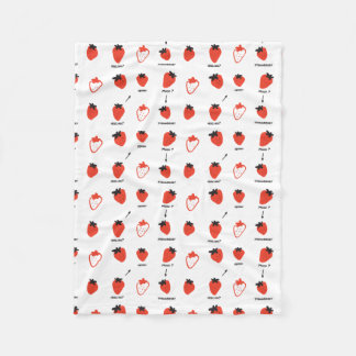 Cute Strawberry Pattern Fleece Blanket Cozy Kawaii フリースブランケット