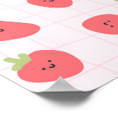 Cute Strawberry Pattern – Kawaii Strawberry ポスター (角)