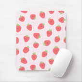 Cute Strawberry Pattern – Kawaii Strawberry マウスパッド (マウス)