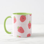 Cute Strawberry Pattern – Kawaii Strawberry マグカップ (左)