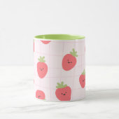 Cute Strawberry Pattern – Kawaii Strawberry マグカップ (中央)
