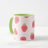 Cute Strawberry Pattern – Kawaii Strawberry マグカップ (正面左)