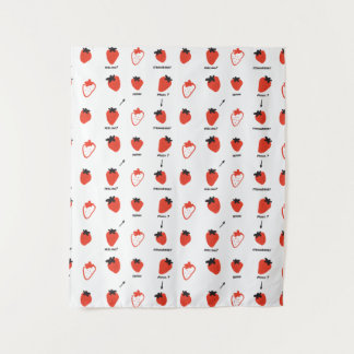 Cute Strawberry Pattern Tapestry Room Decor タペストリー