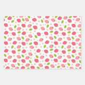 Cute Strawberry Pink Girls Birthday ラッピングペーパーシート (正面3)