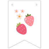 Cute Strawberry Pink Girls Birthday Bunting Banner バンティングフラッグ (第1の旗)