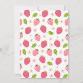 Cute Strawberry Pink Girls Birthday Invitation 招待状 (裏面)