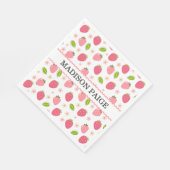 Cute Strawberry Pink Girls Birthday Paper Napkin スタンダードランチョンナプキン (角)