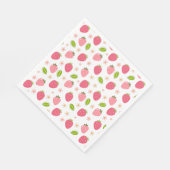 Cute Strawberry Pink Girls Birthday Paper Napkin スタンダードランチョンナプキン (角)