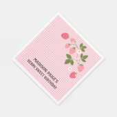 Cute Strawberry Pink Girls Birthday Paper Plate スタンダードランチョンナプキン (角)