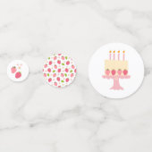 Cute Strawberry Pink Girls Birthday Table Confetti コンフェッティ (裏面)