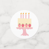 Cute Strawberry Pink Girls Birthday Table Confetti コンフェッティ (スモール正面)