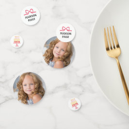 Cute Strawberry Pink Girls Birthday Table Confetti コンフェッティ