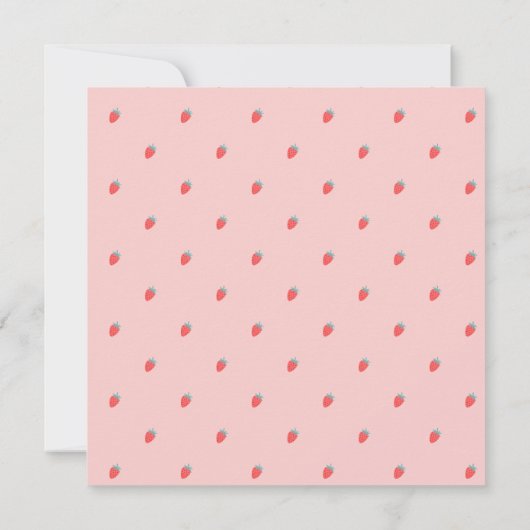 Cute Strawberry Square Invitation 招待状 (裏面)