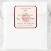 Cute Strawberry - Sweet Valentine Candle Label スクエアシール (バッグ)
