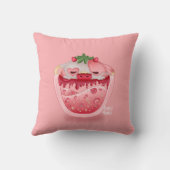 Cute Strawberry Throw Pillow – Kawaii Design クッション (裏面)