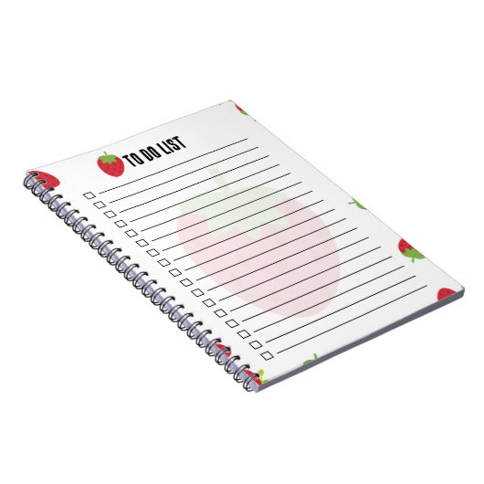 Cute Strawberry To-Do List Notepad ノートブック (右側)