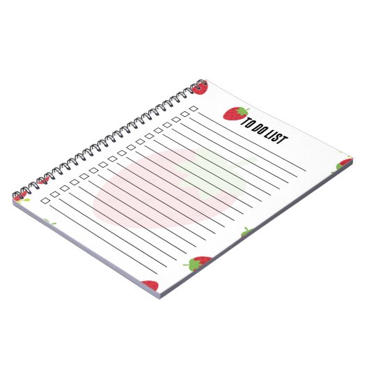 Cute Strawberry To-Do List Notepad ノートブック (左側)