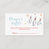 Cute Strike Up Bowling Diaper Raffle Baby Shower  エンクロージャーカード (正面)