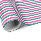 Cute Striped Pattern Pink Green White Seamless ラッピングペーパー (ロールコーナー)