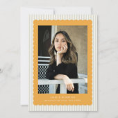 Cute Stripes Scallops Border Grad Announcement 招待状 (正面)