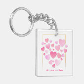 Cute Style Pink Hearts Romantic Valentine's Day キーホルダー (正面左)