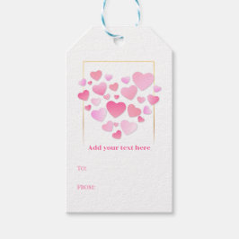 Cute Style Pink Hearts Romantic Valentine's Day ギフトタグ