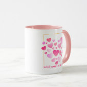 Cute Style Pink Hearts Romantic Valentine's Day マグカップ (正面右)