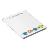 Cute Stylish Personalized Tropical Fish ノートパッド (アングル)