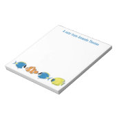 Cute Stylish Personalized Tropical Fish ノートパッド (回転)