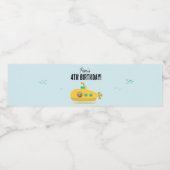 Cute Submarine Birthday Party Kids Photo ペットボトルラベル (シングルラベル)