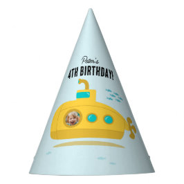 Cute Submarine Deep Sea Birthday Kids Photo パーティーハット