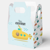 Cute Submarine Deep Sea Birthday Kids Photo フェイバーボックス (オープン)
