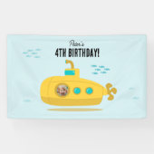 Cute Submarine Deep Sea Birthday Kids Photo 横断幕 (横)