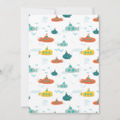 Cute Submarine Deep Sea Kids Birthday Party 招待状 (裏面)