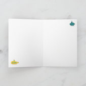 Cute Submarine Nautical Deep Sea Fish Pattern カード (内部)