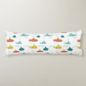 Cute Submarine Nautical Deep Sea Fish Pattern ボディピロー (正面)