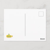 Cute Submarine Nautical Deep Sea Fish Pattern ポストカード (裏面)