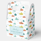 Cute Submarine Nautical Sea Fish Kids Birthday フェイバーボックス (オープン)