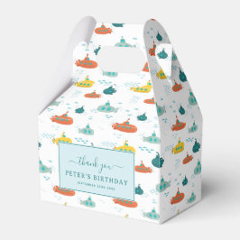 Cute Submarine Nautical Sea Fish Kids Birthday フェイバーボックス