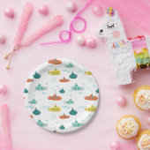 Cute Submarine Nautical Sea Fish Kids Birthday ペーパープレート (パーティー)