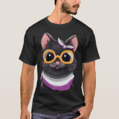 Cute Subtle Asexual Pride Flag Cat with Ace Flag C Tシャツ (正面)