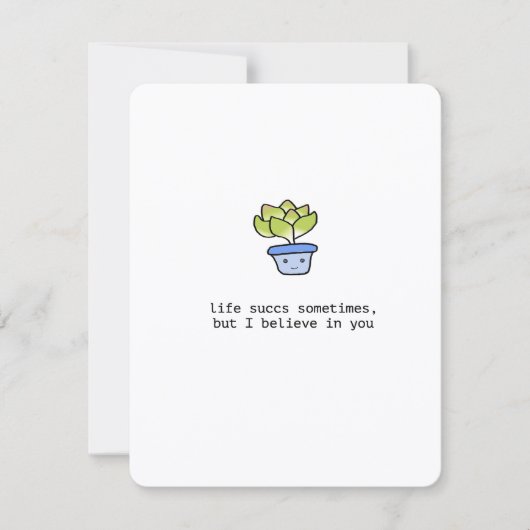 Cute Succulent Sympathy Card シーズンカード (正面)